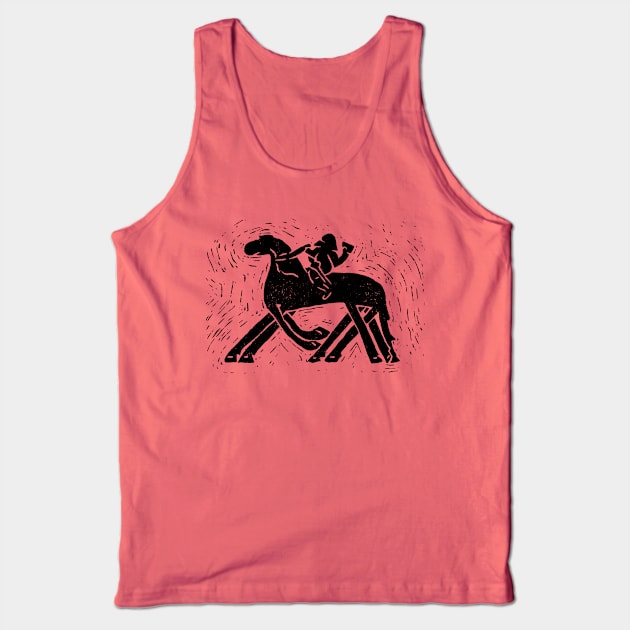 Riding to Valhalla or Tjängvide Odin and Sleipnir (Black Ink Version) Tank Top by LaForma